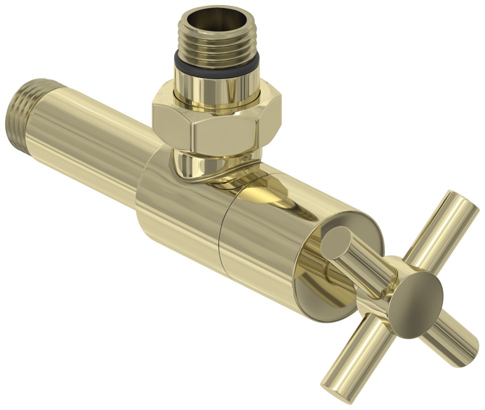 Вентиль угловой крест (G 1/2" НР х G 1/2" НР)