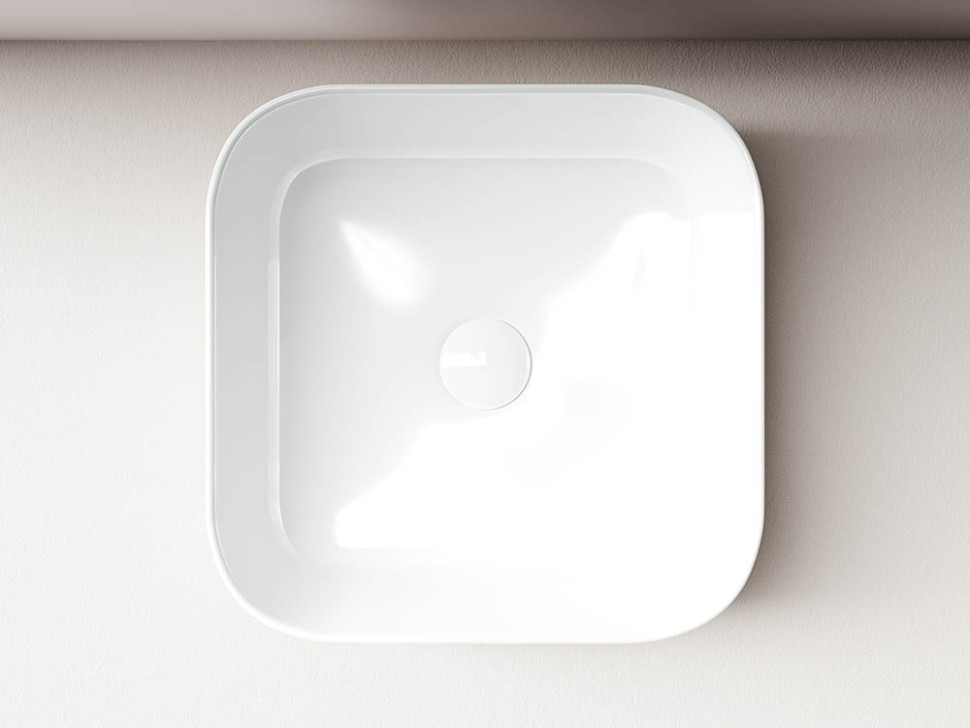 Умывальник чаша накладная квадратная Element 385x385x135мм
