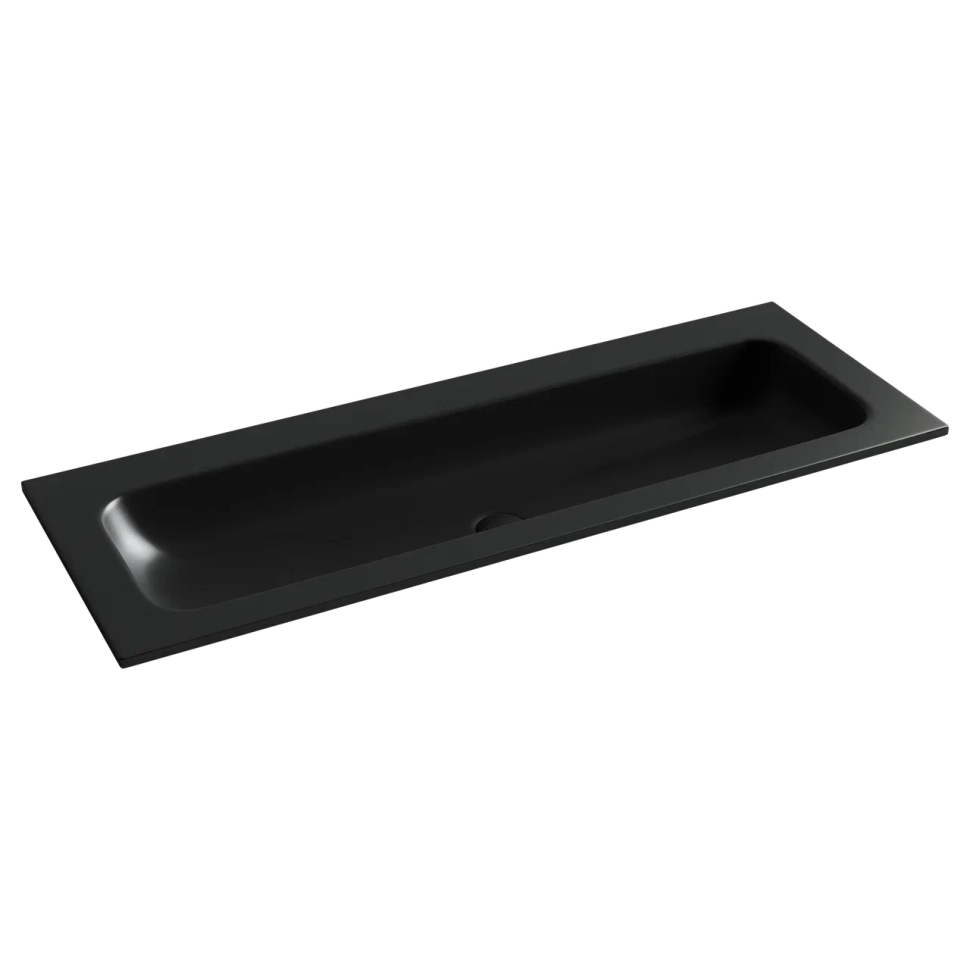 Раковина накладная мебельная Grace прямоугольная, без отверстия под смеситель 1210x457x137 мм, цвет черный матовый, арт. CN7016MBwx