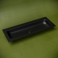 Раковина накладная мебельная Grace прямоугольная, без отверстия под смеситель 1210x457x137 мм, цвет черный матовый, арт. CN7016MBwx