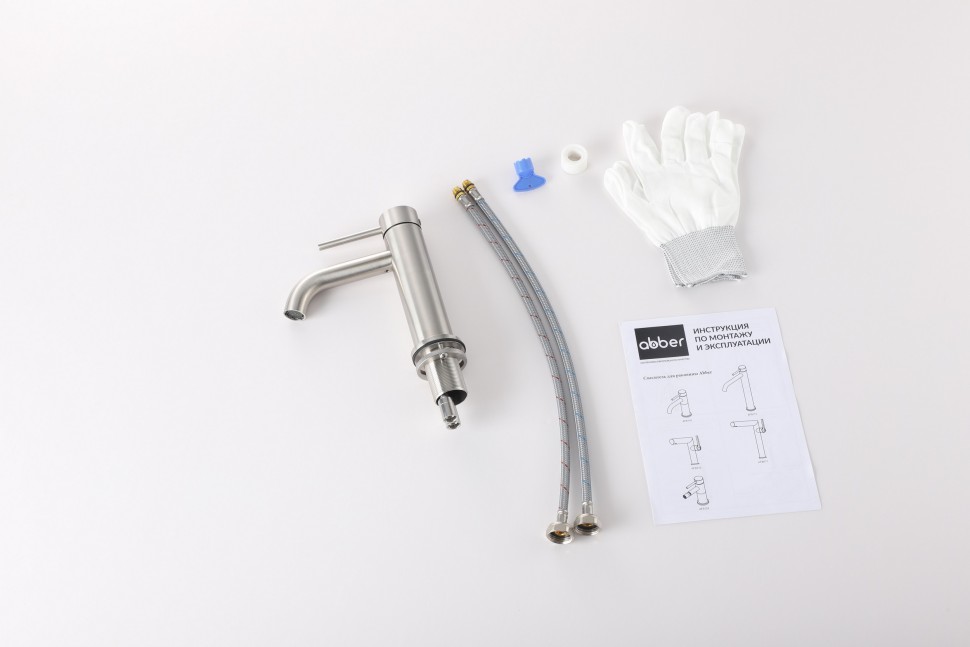 Смеситель ABBER Wasser Kreis 316 AF8110BST для раковины, брашированная сталь