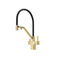 Смеситель для кухни SANCOS Loro c возможностью подключения фильтра для воды, цвет брашированное золото, PVD покрытие, арт. SC4007BG