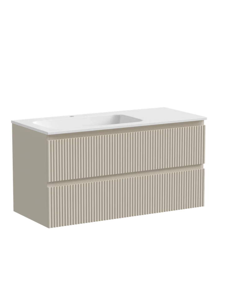 Тумба подвесная SANCOS Snob R левая 995х445х500, c двумя ящиками оснащенными доводчиками, Beige Soft , арт.SNR100LCE