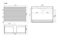Тумба напольная SANCOS Folk Floor 1190х445х850, c двумя ящиками оснащенными доводчиками, Grey soft, арт.FL120FGS