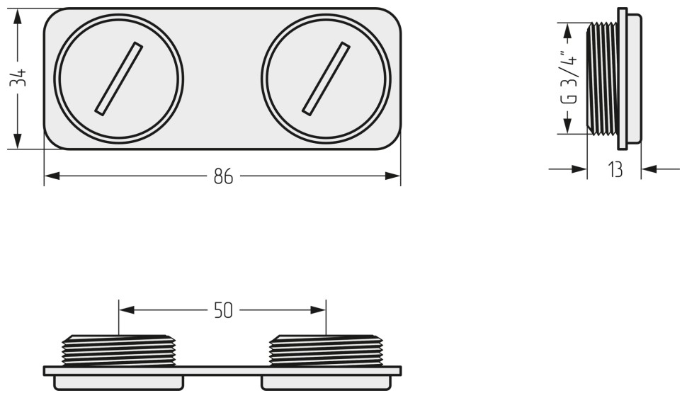 Пластина монтажная EU50 (G 3/4")