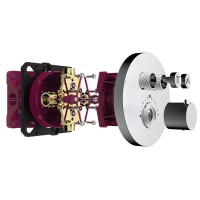 AQM8802CR Встраиваемый термостат с регулировкой напора на 2 потр., хром