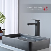 Смеситель Raglo высокий для умывальника черный