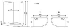 Timo Comfort T-8802L Fabric Glass душевая кабина 120*85*220