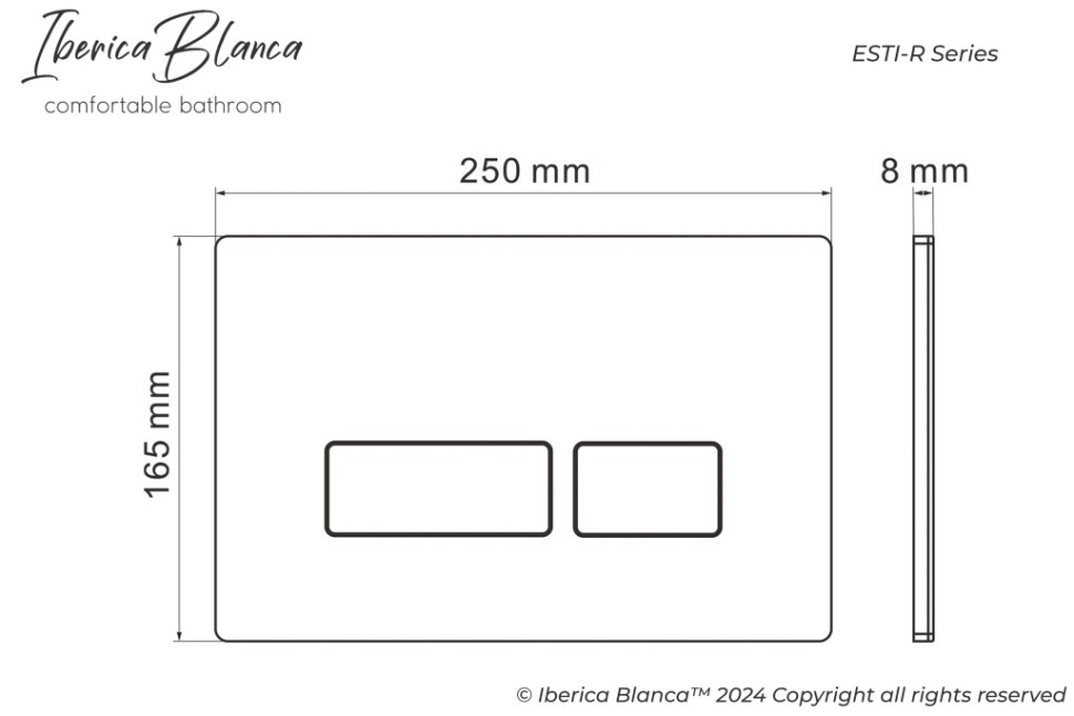 Комплект 2в1 IBERICA BLANCA инсталляция SILENCIO MINI, кнопка смыва ESTI-R хром глянцевый (IB.001M.213)