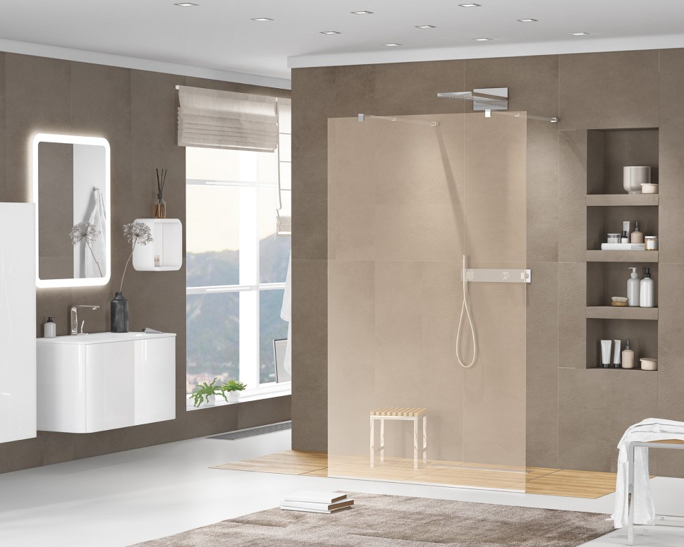 Душевая перегородка CEZARES LIBERTA-L-2-120-BR-Cr