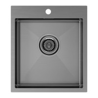 Мойка нерж. сталь KRONER 45, PM214551-GM, вороненая сталь, 450х510мм, Paulmark