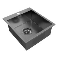 Мойка нерж. сталь KRONER 45, PM214551-GM, вороненая сталь, 450х510мм, Paulmark