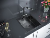 Мойка нерж. сталь KRONER 45, PM214551-GM, вороненая сталь, 450х510мм, Paulmark