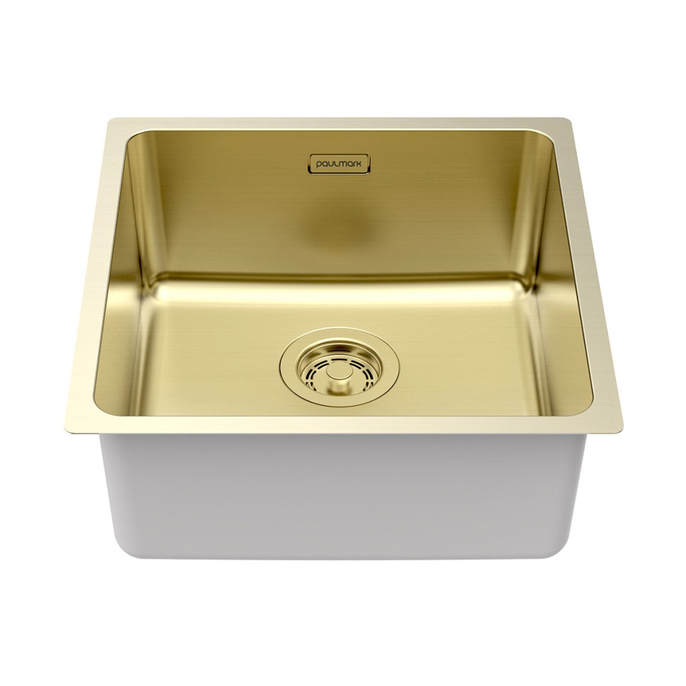 Мойка YUNI 44 UNI, нерж. сталь, YU44-LG, светлое золото, 440х440мм, Paulmark