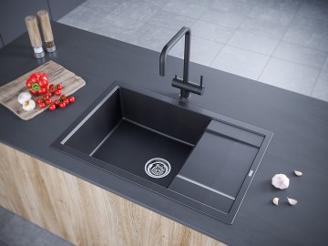 Мойка FLUGEN 60, IT-GRANIT, PM317850-BL, черный, 780х500 мм, Paulmark