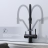 Смеситель Splenka для кухни со съемным гибким изливом, с магнитным фиксатором излива, с подключением фильтра питьевой воды S70.62.06 Черный
