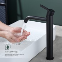 Смеситель Splenka высокий для умывальника S221.15.06 Черный