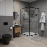 Душевое ограждение Niagara Nova NG-0290-08ВLACK (90х90х195) квадрат,черный,дверь распашная,стекло с рисунком,1 место