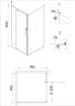 Душевое ограждение Niagara Nova NG-0290-08ВLACK (90х90х195) квадрат,черный,дверь распашная,стекло с рисунком,1 место