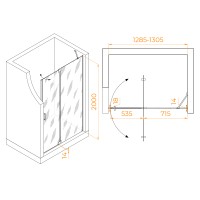 Душевая дверь RGW HO-014 (Прозрачное, 1300)