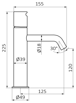 Смеситель для раковины GRB COOL XL 90540929, черный/орех