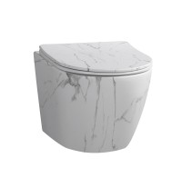 Унитаз подвесной MILLEAU Vortex MYL038MAWM с микролифтом (матовый белый мрамор) / Tornado