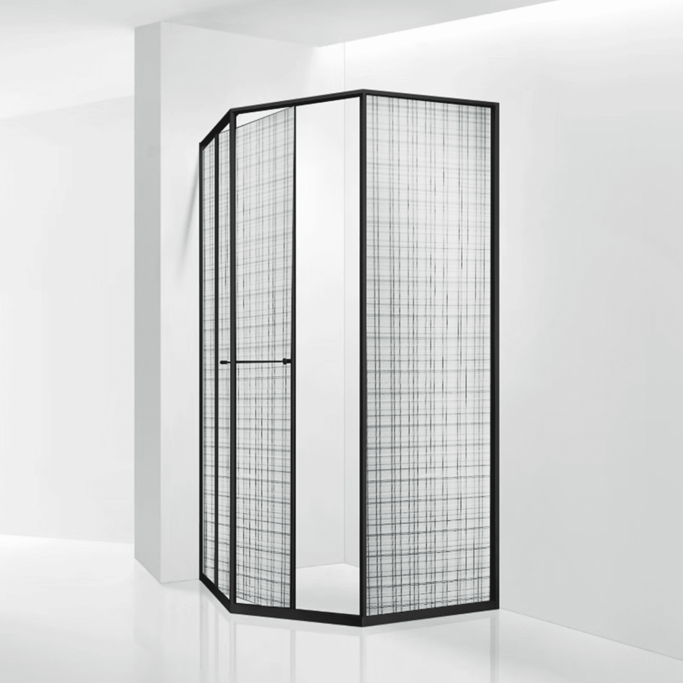 Душевой уголок RGW SV-82B "R" (Черная вуаль, 800x800)
