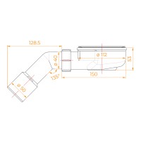 Сифон для поддонов E351C O 90