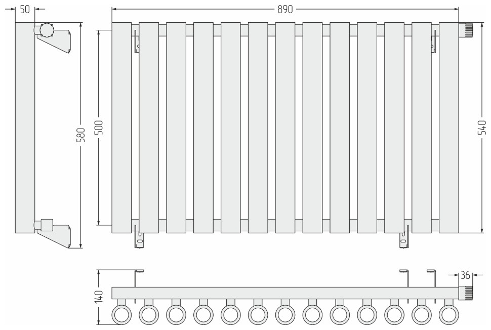 Кумир-0 EU50 правый 500х890 13 секций