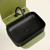 Умывальник чаша накладная прямоугольная (цвет Черный Матовый) Element 605x380x122мм