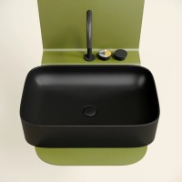 Умывальник чаша накладная прямоугольная (цвет Черный Матовый) Element 605x380x122мм