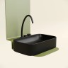 Умывальник чаша накладная прямоугольная (цвет Черный Матовый) Element 605x380x122мм