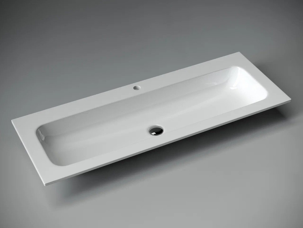 Раковина накладная мебельная Grace прямоугольная, c одним отверстием под смеситель 1210x457x137 мм, цвет белый