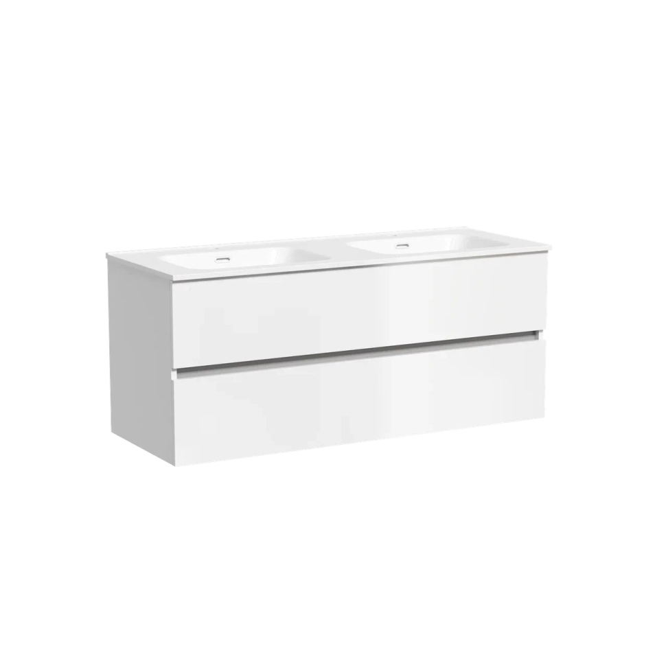 Тумба подвесная SANCOS Urban 1190х450х550, c двумя ящиками оснащенными доводчиками, белый глянец , арт. UR120-2W