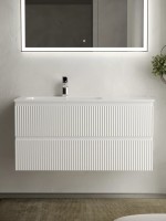 Тумба подвесная SANCOS Snob R левая 995х445х500, c двумя ящиками оснащенными доводчиками, Bianco , арт.SNR100LW