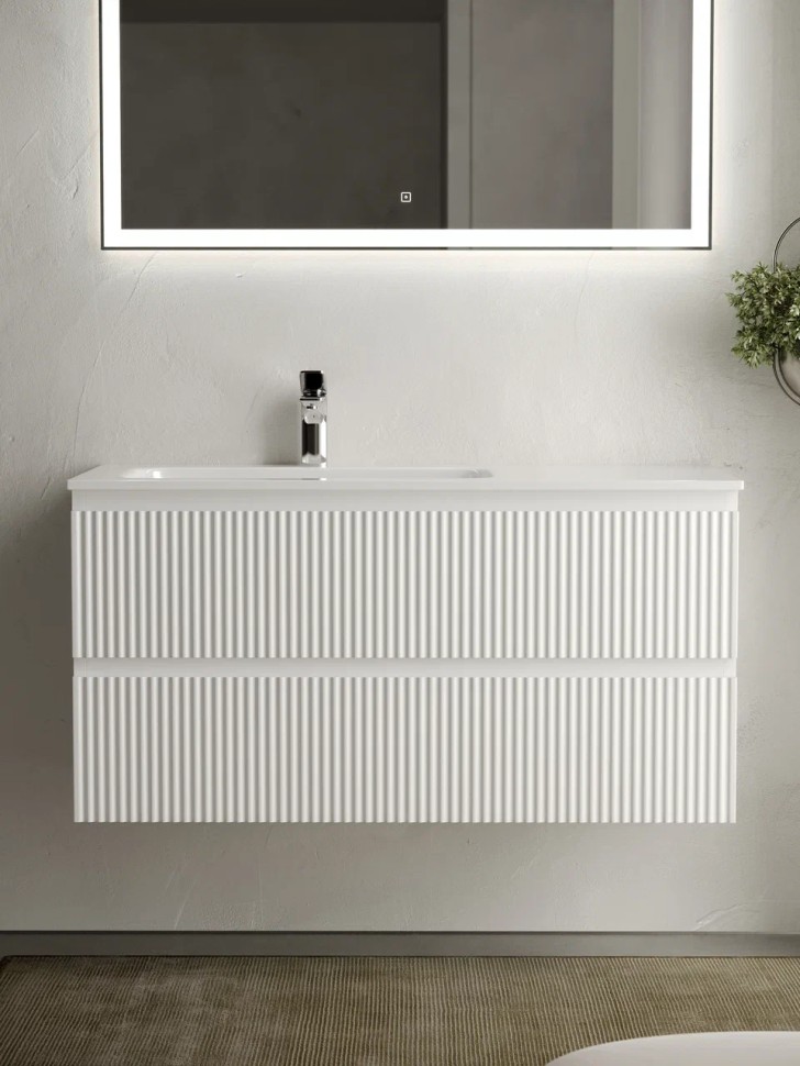 Тумба подвесная SANCOS Snob R левая 995х445х500, c двумя ящиками оснащенными доводчиками, Bianco , арт.SNR100LW