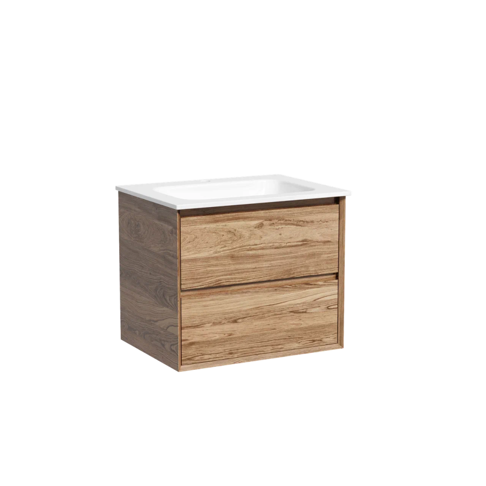 Тумба подвесная SANCOS Marmi 2.0 590х445х520 c двумя ящиками оснащенными доводчиками скрытого монтажа, цвет дуб чарльстон, арт.MR2.060ECH