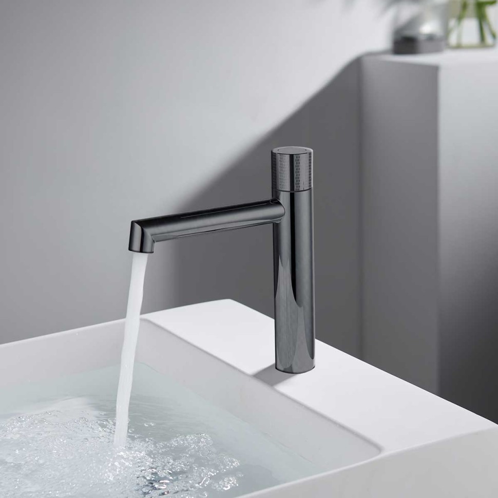 Смеситель для раковины Дизаер (Desire) VBF-1D3GM, вороненая сталь