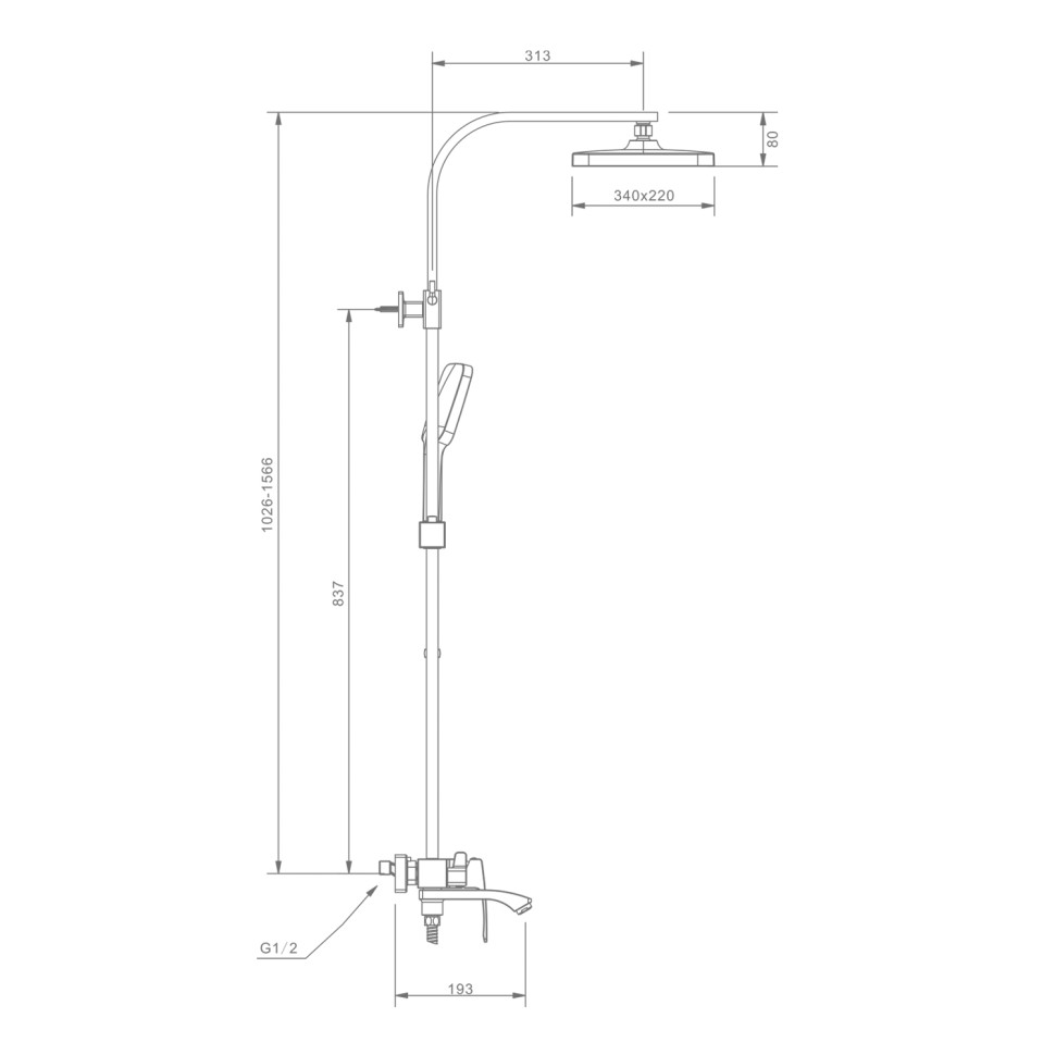 Душевая система Raglo для ванны и душа черный