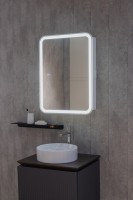 AQM9201 600х800 Зеркальный шкаф с посветкой и подогревом универсальный монтаж