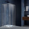 Душевой уголок Alpha VSS-3AL100CLGM, 1000*1000, вороненая сталь, стекло прозрачное