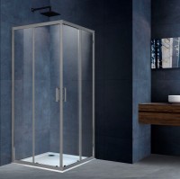 Душевой уголок Alpha VSS-3AL100CLGM, 1000*1000, вороненая сталь, стекло прозрачное