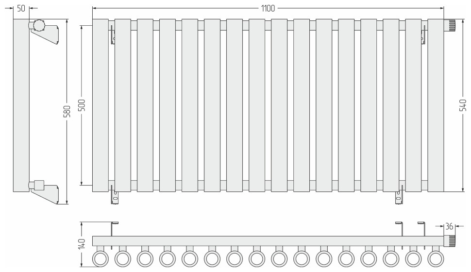 Кумир-0 EU50 правый 500х1100 16 секций