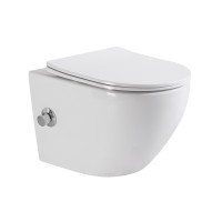 Унитаз подвесной с сиденьем, функцией биде и смесителем BelBagno UNO BB3105CHR-BS/SC