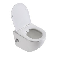 Унитаз подвесной с сиденьем, функцией биде и смесителем BelBagno UNO BB3105CHR-BS/SC