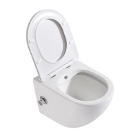 Унитаз подвесной с сиденьем, функцией биде и смесителем BelBagno UNO BB3105CHR-BS/SC