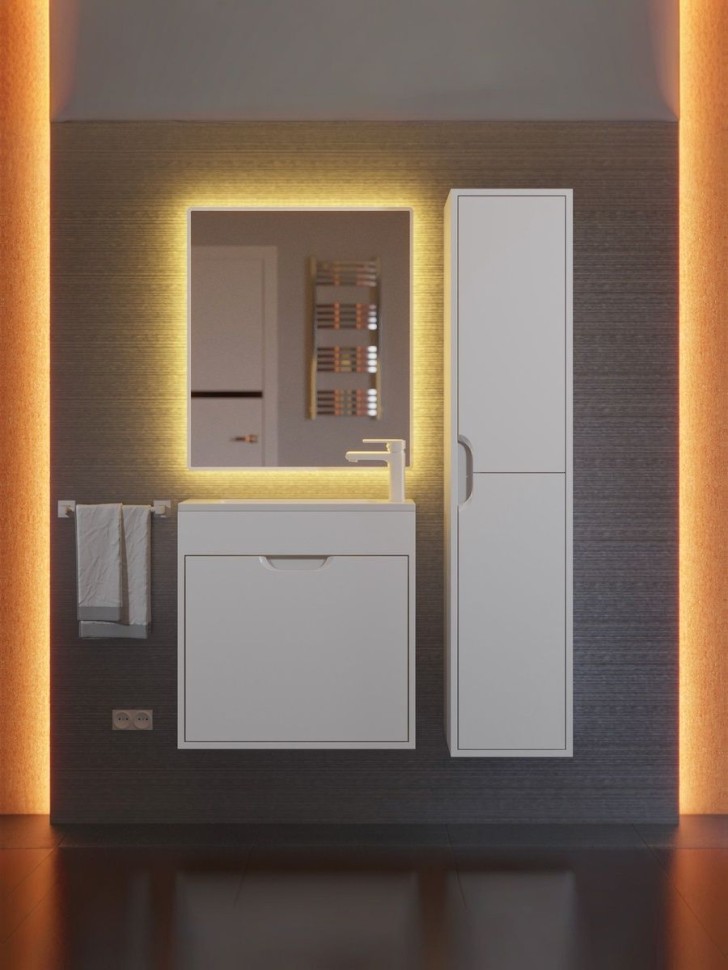 Тумба под раковину для ванной подвесная Uperwood Modul 60х21х60 см, белаяатовая