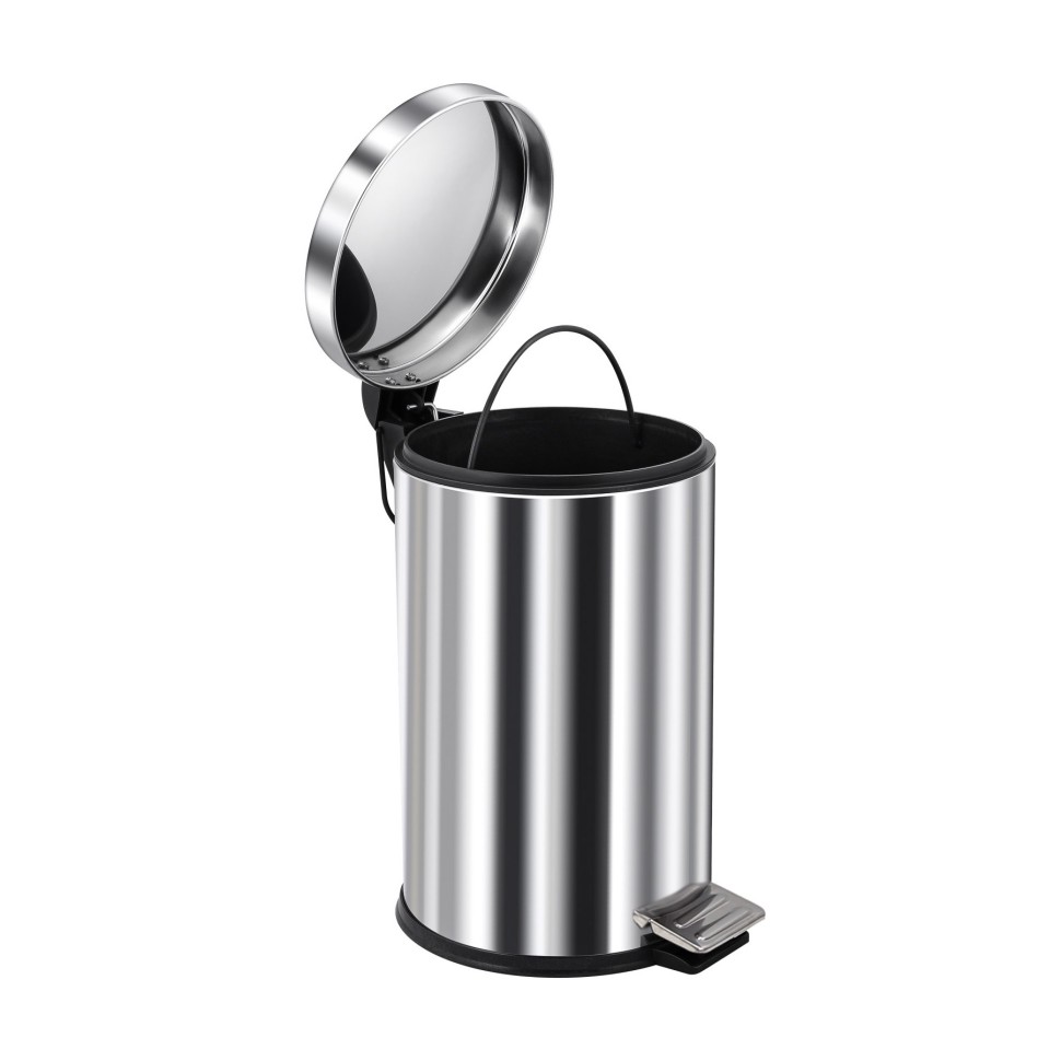 Ведро-контейнер BERGES для мусора с педалью 12 л, микролифт,хром