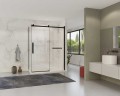 Душевой уголок Como Soft VSR-1CS8014CLB, 1400*800, черный, стекло прозрачное