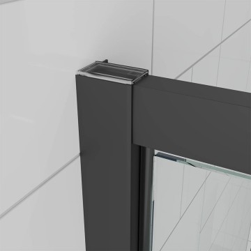 Душевая дверь Veconi Ottimo P30 B, 900x1900, черный матовый, стекло прозрачное
